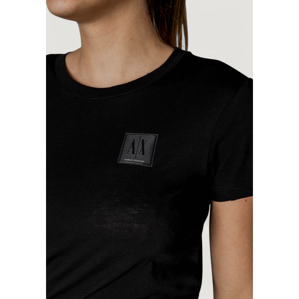 Armani Exchange Schwarzes Baumwoll-T-Shirt