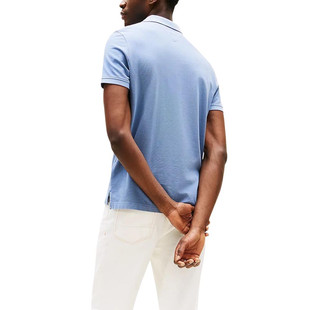 Tommy Hilfiger Blaues Baumwoll-Polohemd