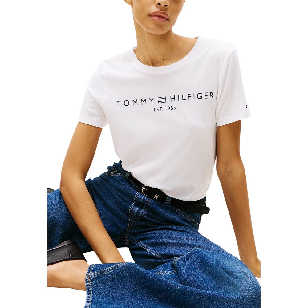 Tommy Hilfiger Weißes T-Shirt aus recycelter Baumwolle