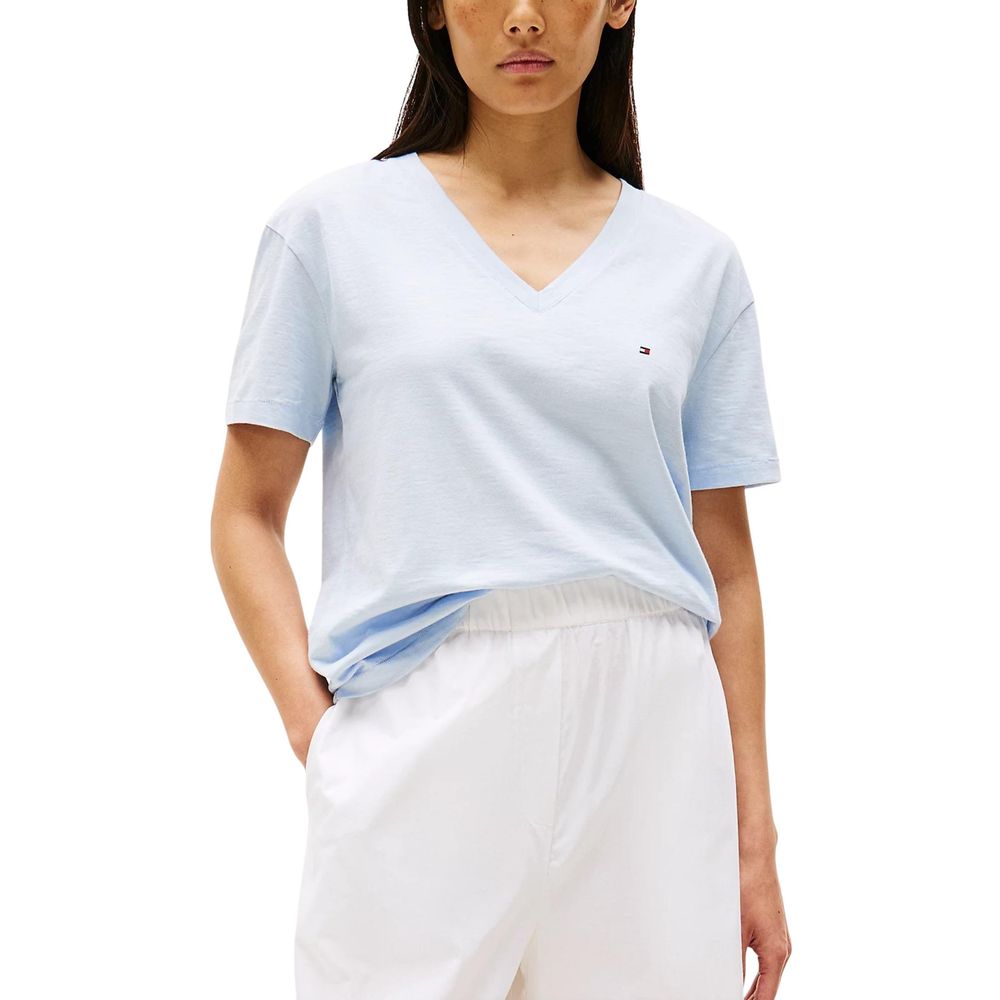 Tommy Hilfiger Blaues Bio-Baumwoll-T-Shirt
