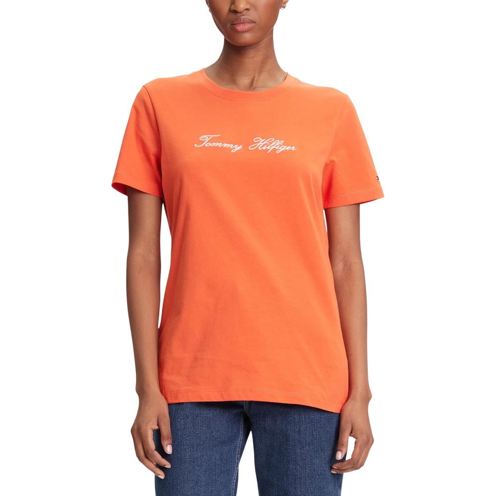 Tommy Hilfiger Orange T-Shirt aus recycelter Baumwolle