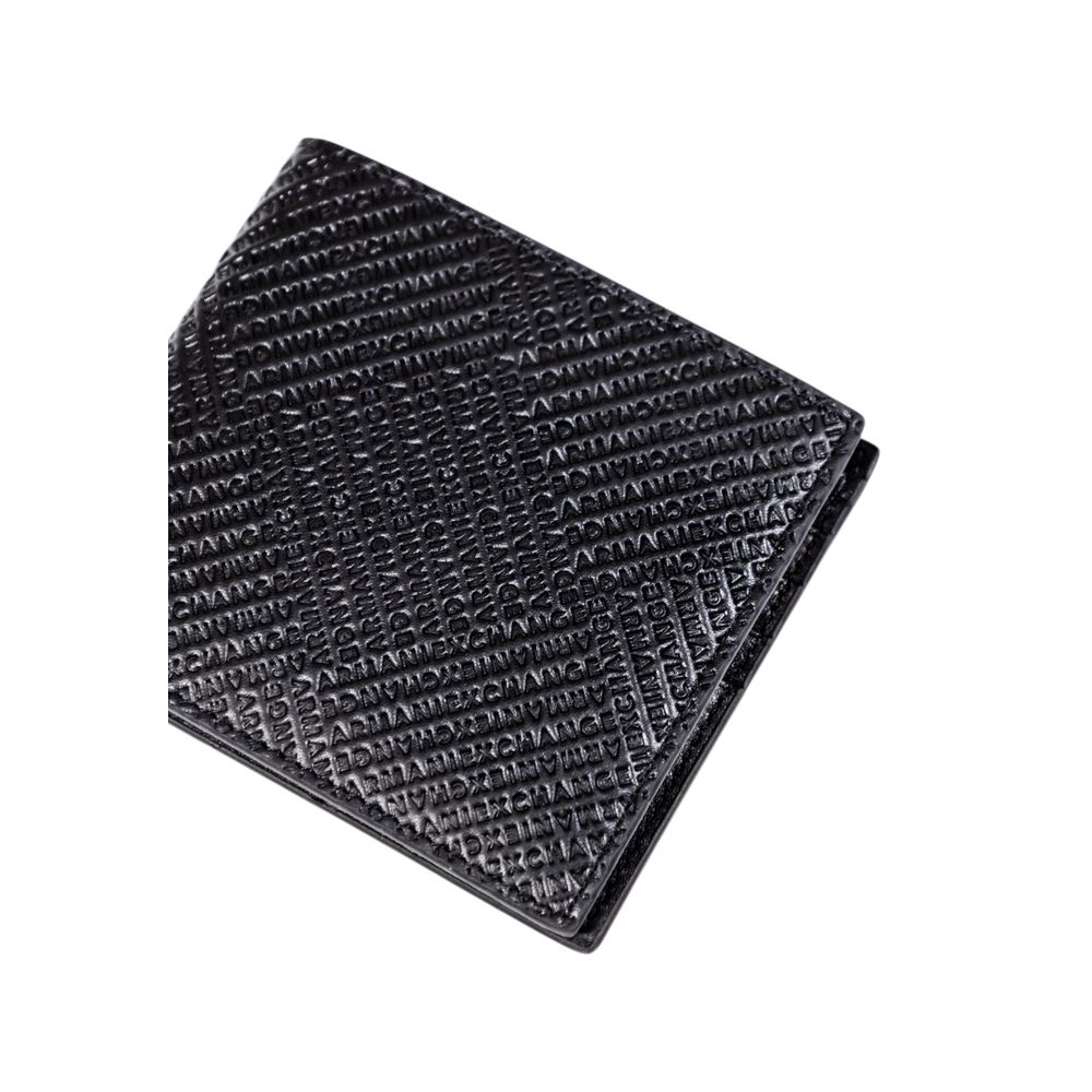 Armani Exchange Schwarzes Lederportemonnaie