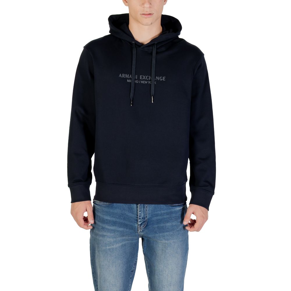 Armani Exchange Blauer Baumwoll-Kapuzenpullover
