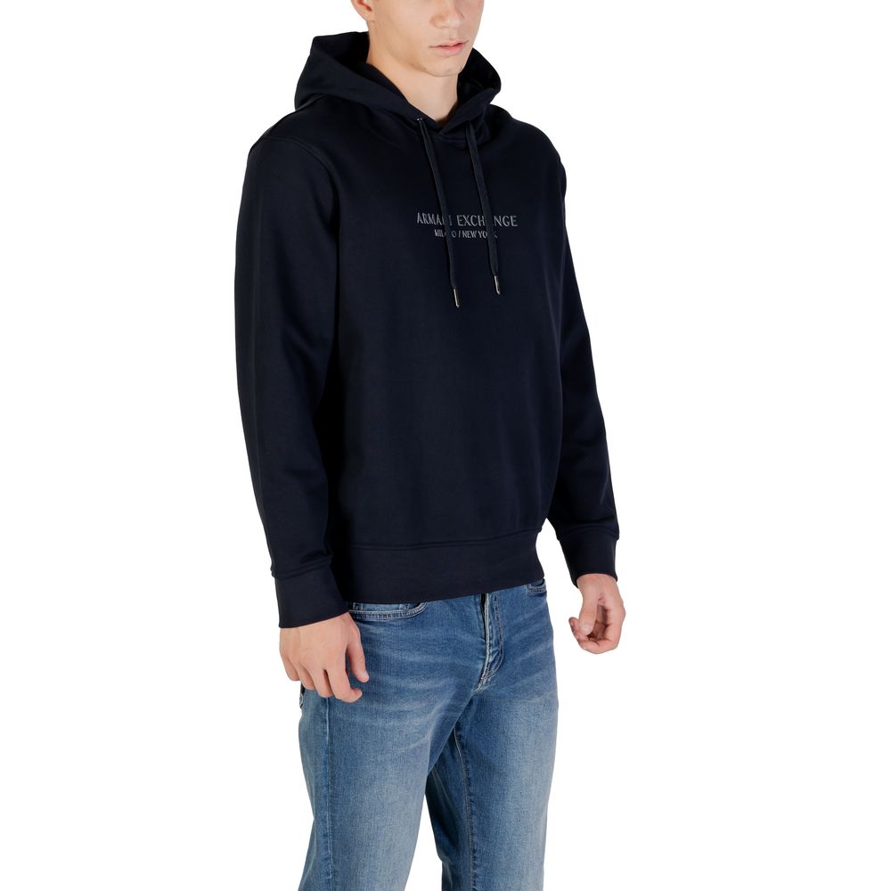 Armani Exchange Blauer Baumwoll-Kapuzenpullover