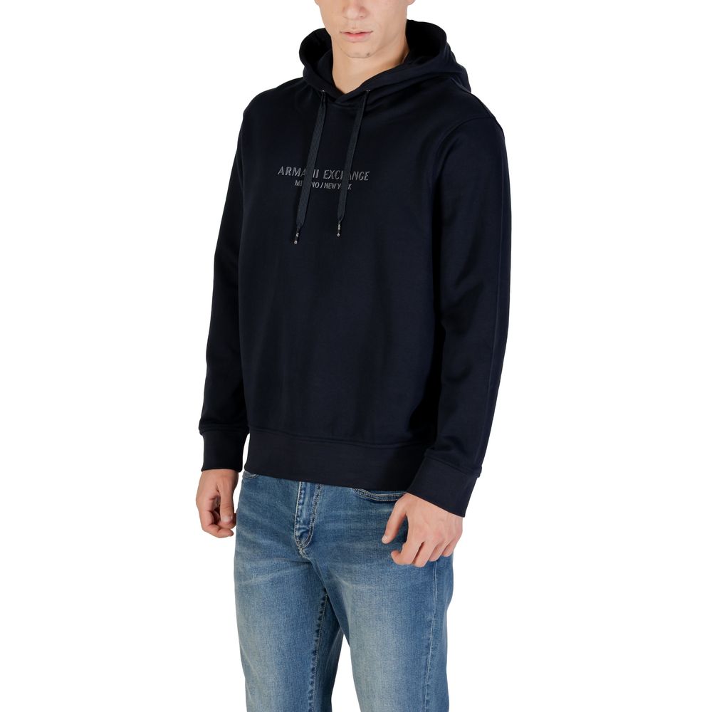 Armani Exchange Blauer Baumwoll-Kapuzenpullover