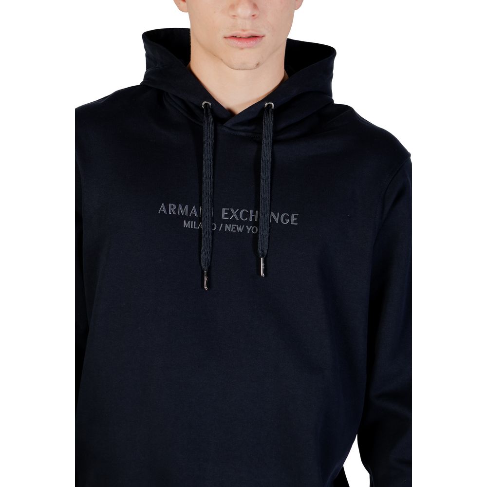 Armani Exchange Blauer Baumwoll-Kapuzenpullover