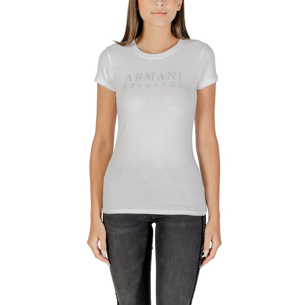 Armani Exchange Weißes Baumwoll-T-Shirt