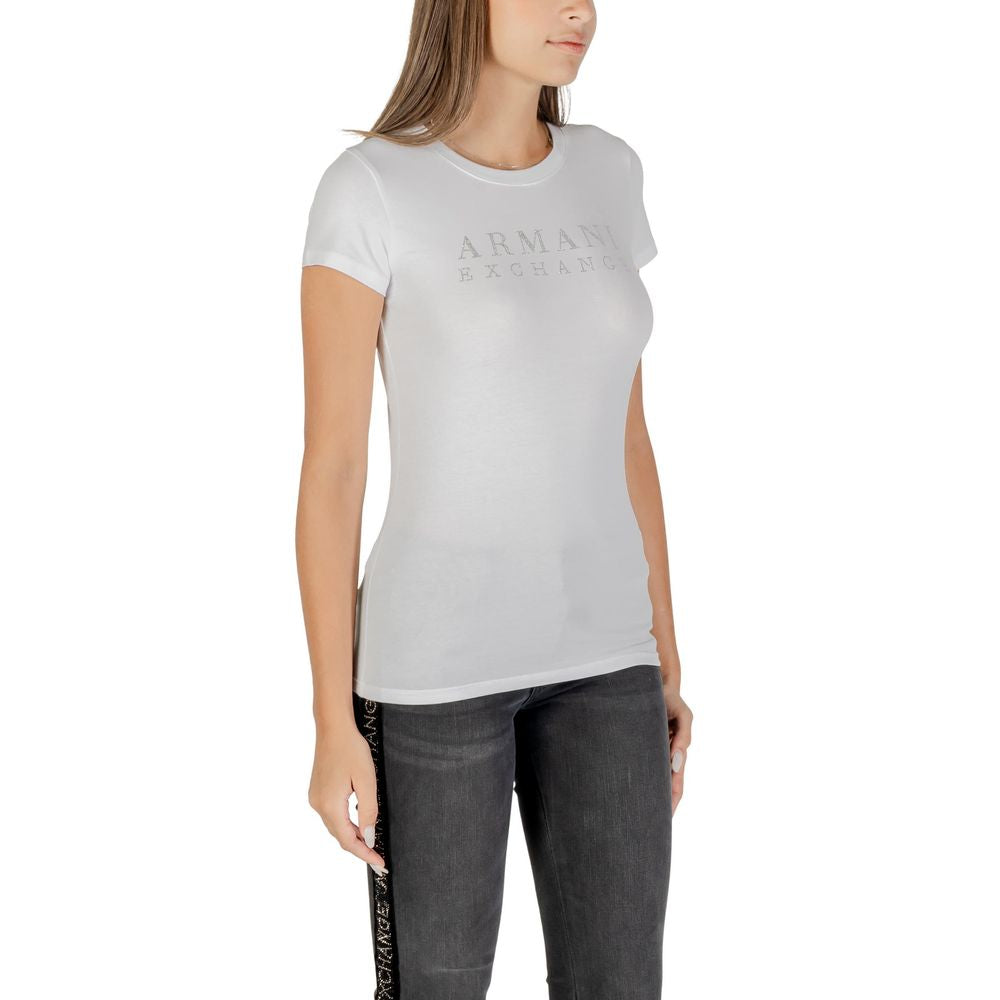 Armani Exchange Weißes Baumwoll-T-Shirt