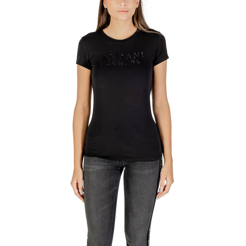 Armani Exchange Schwarzes Baumwoll-T-Shirt
