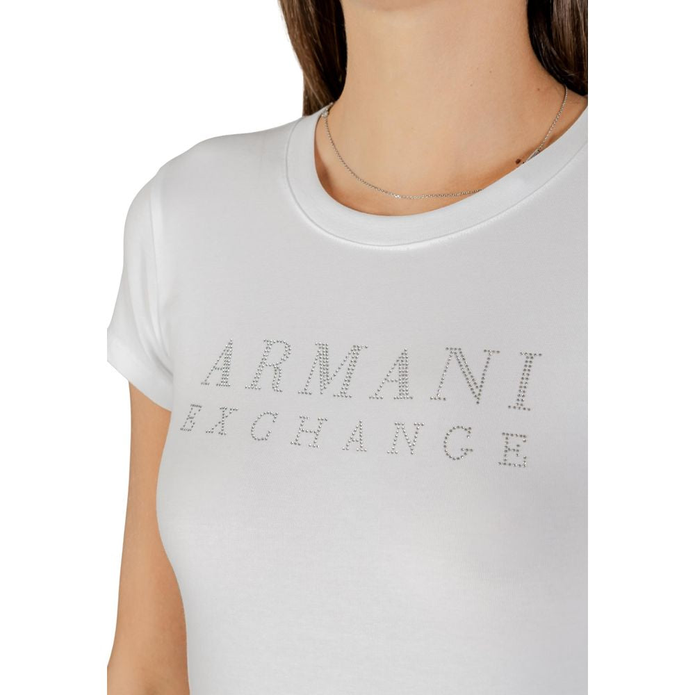 Armani Exchange Weißes Baumwoll-T-Shirt