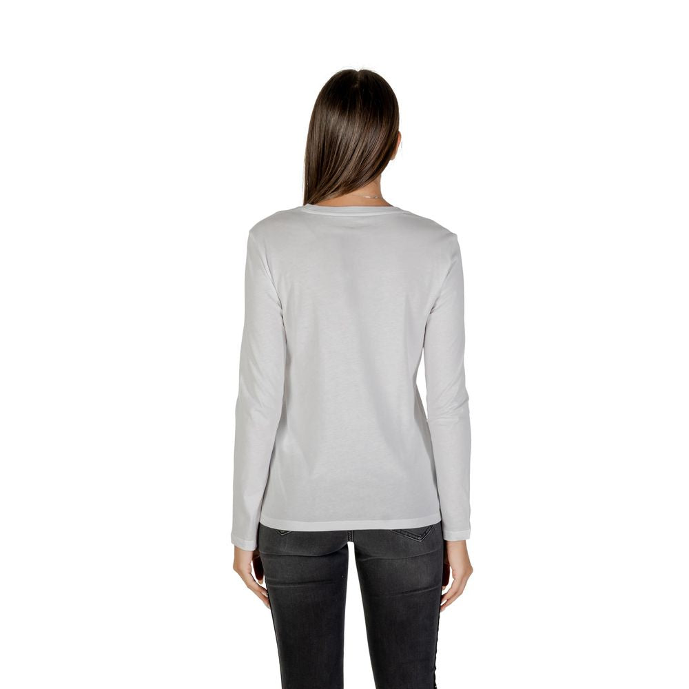 Armani Exchange Weißes Langarm-T-Shirt aus Baumwolle
