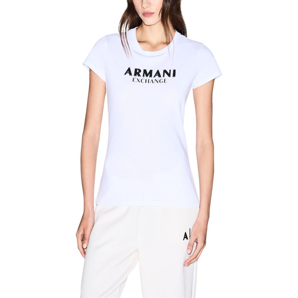 Armani Exchange Weißes Baumwoll-T-Shirt