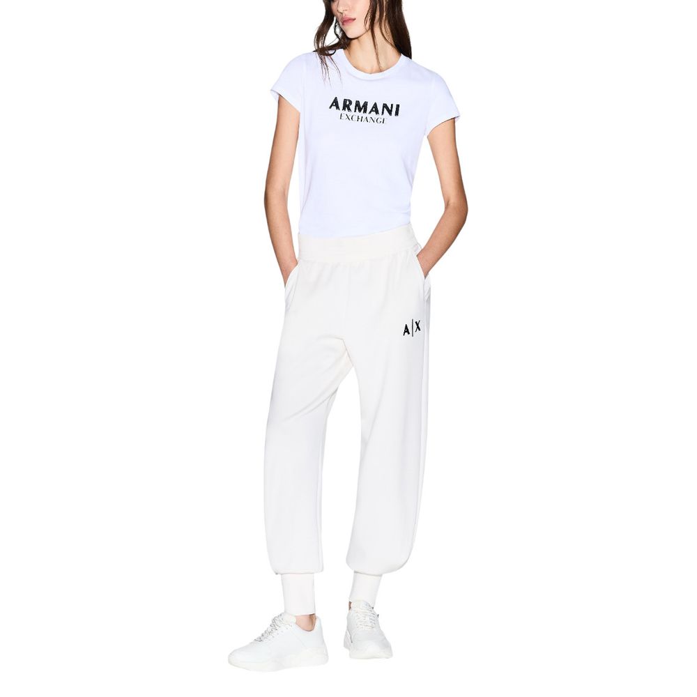 Armani Exchange Weißes Baumwoll-T-Shirt