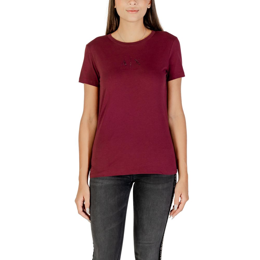Armani Exchange Bordeaux Baumwoll-T-Shirt