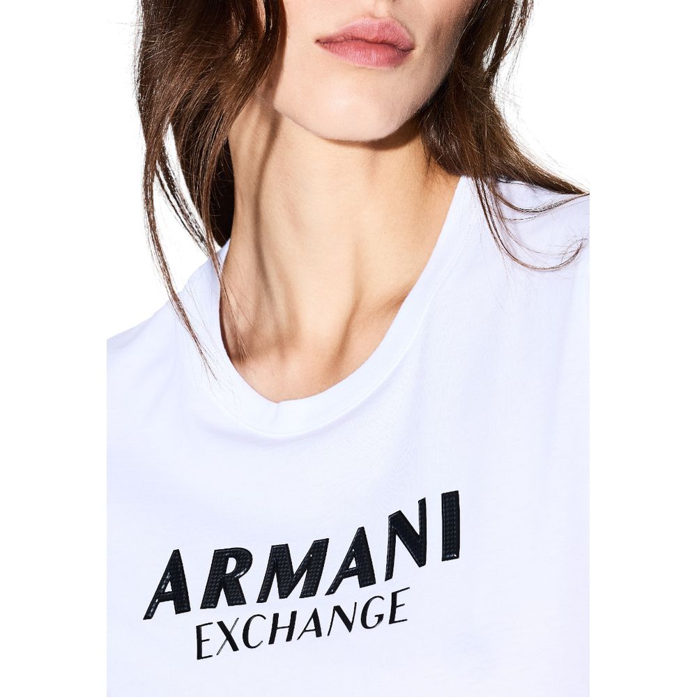Armani Exchange Weißes Baumwoll-T-Shirt