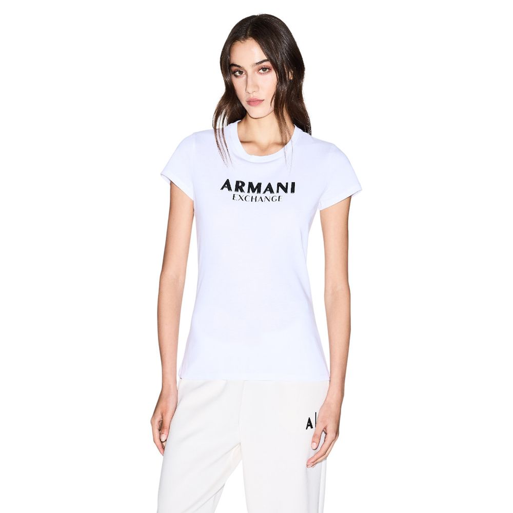 Armani Exchange Weißes Baumwoll-T-Shirt
