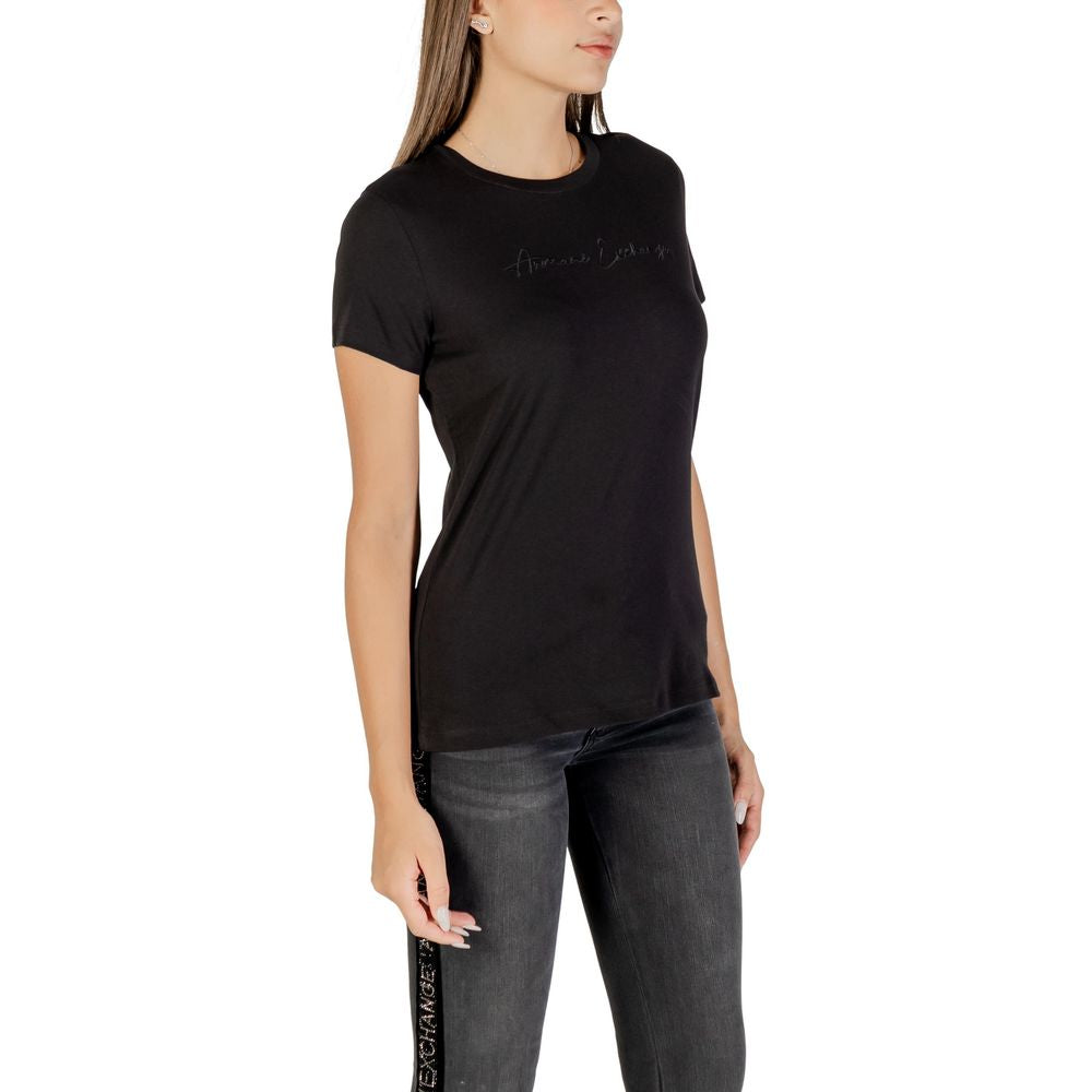 Armani Exchange Schwarzes Baumwoll-T-Shirt