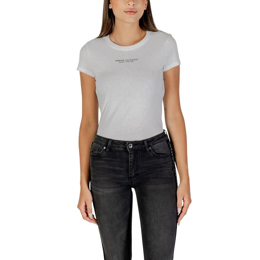 Armani Exchange Weißes Baumwoll-T-Shirt