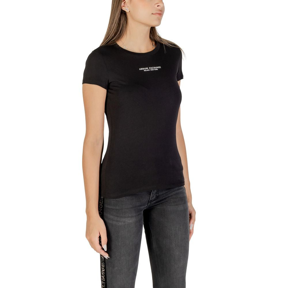 Armani Exchange Schwarzes Baumwoll-T-Shirt