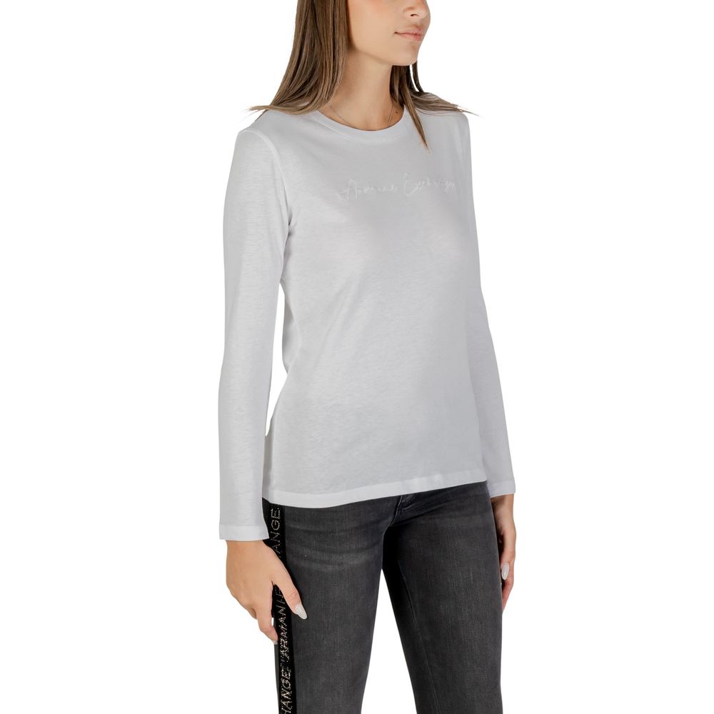 Armani Exchange Weißes Langarm-T-Shirt aus Baumwolle