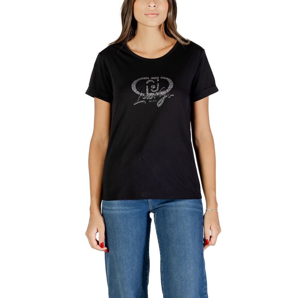 Liu Jo Schwarzes Baumwoll-T-Shirt