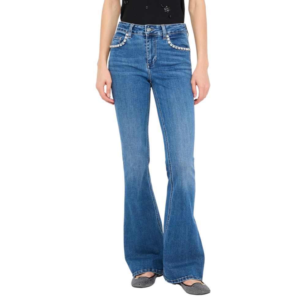 Liu Jo Blaue Bootcut-Jeans aus Baumwolle
