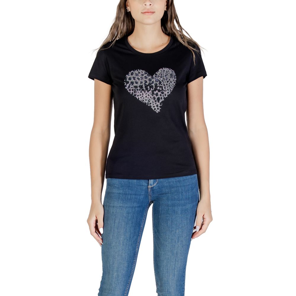 Liu Jo Schwarzes Baumwoll-T-Shirt