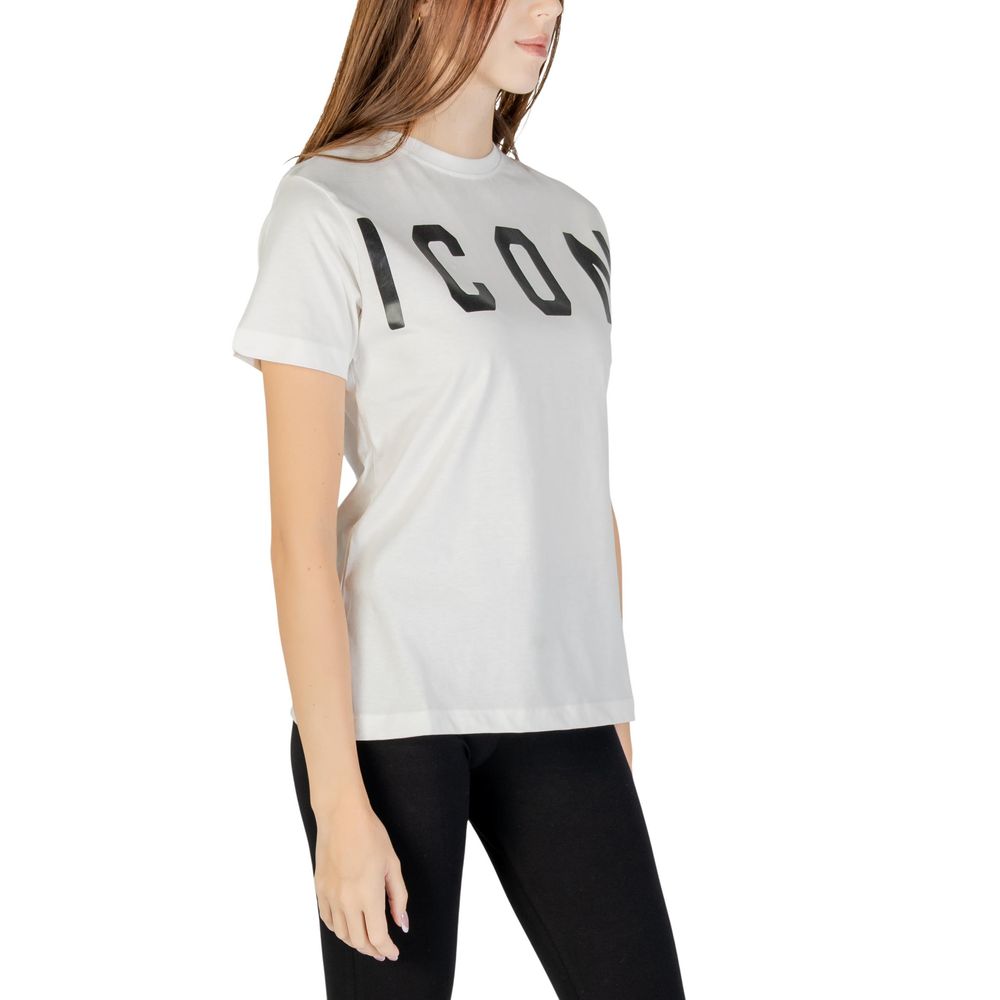 Icon Cremefarbenes Baumwoll-T-Shirt