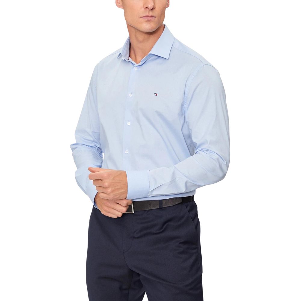 Tommy Hilfiger Blaues Hemd aus Bio-Baumwolle
