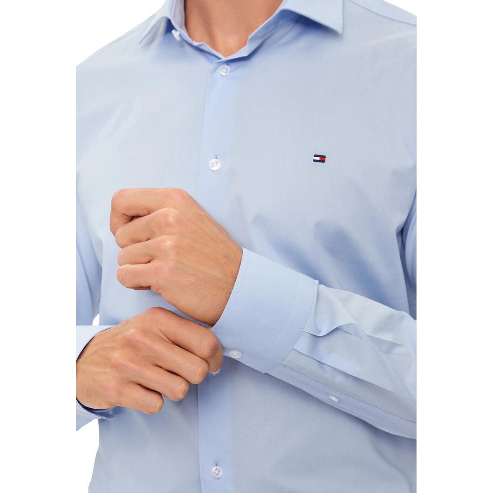 Tommy Hilfiger Blaues Hemd aus Bio-Baumwolle