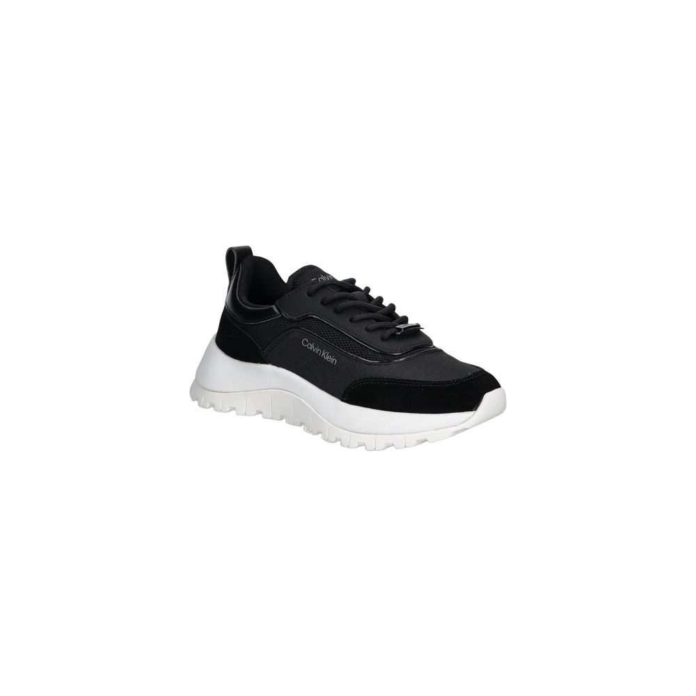 Calvin Klein Schwarze Leder-Sneaker im Athletic-Look