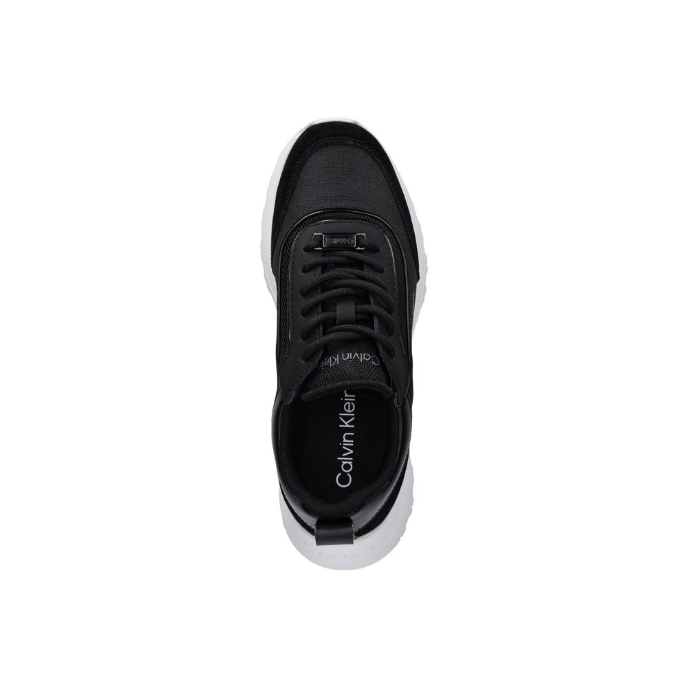 Calvin Klein Schwarze Leder-Sneaker im Athletic-Look