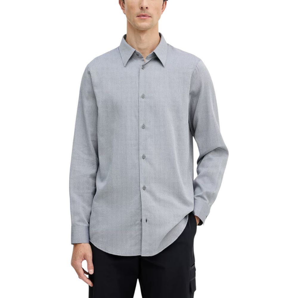 Armani Exchange Schwarzes und weißes Baumwollhemd