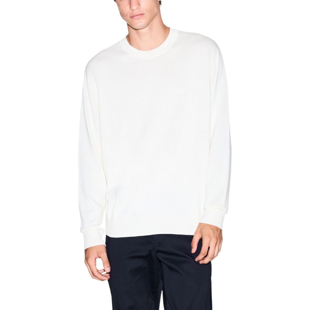 Armani Exchange Cremefarbener Sweatshirt aus Viskose