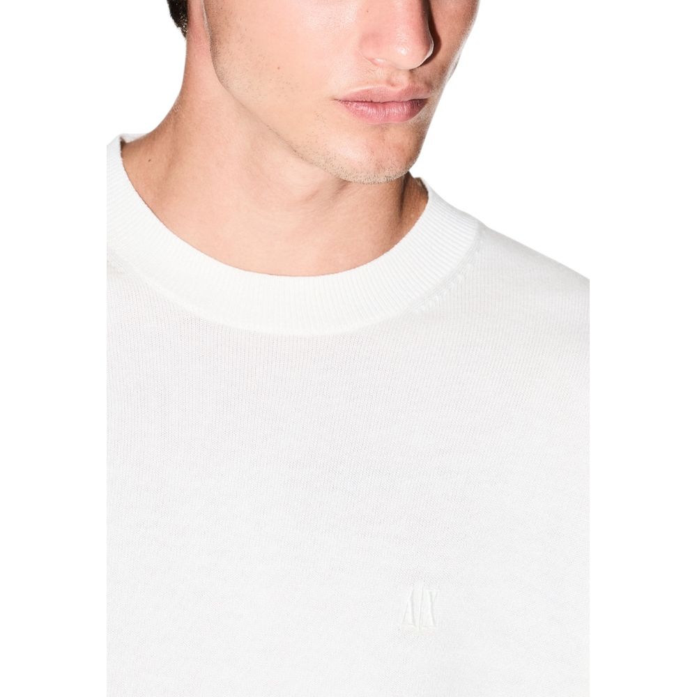 Armani Exchange Cremefarbener Sweatshirt aus Viskose