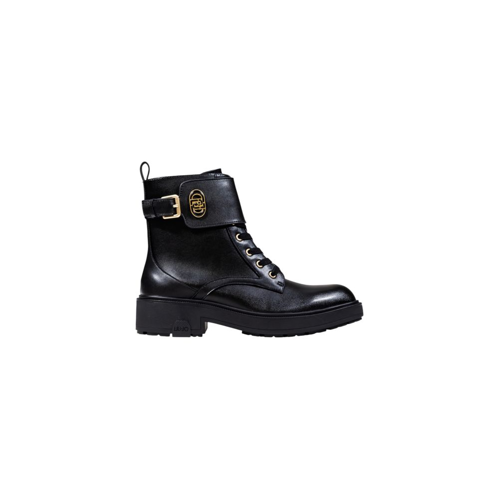 Liu Jo Schwarze Kunstleder-Schnürstiefel