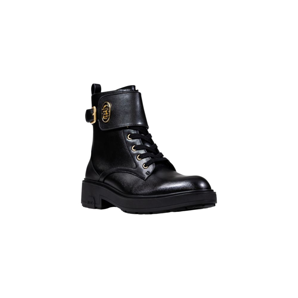 Liu Jo Schwarze Kunstleder-Schnürstiefel