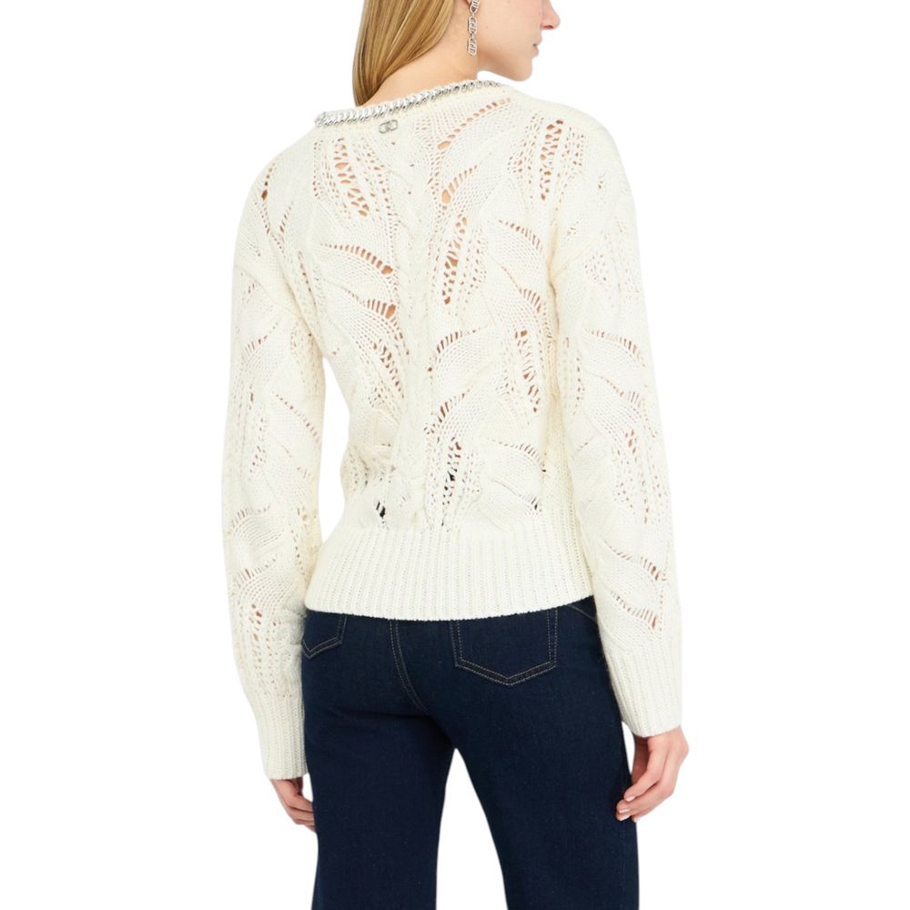 Liu Jo Weißes Marabou-Sweatshirt
