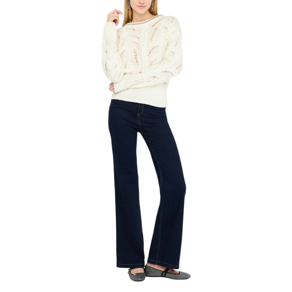 Liu Jo Weißes Marabou-Sweatshirt