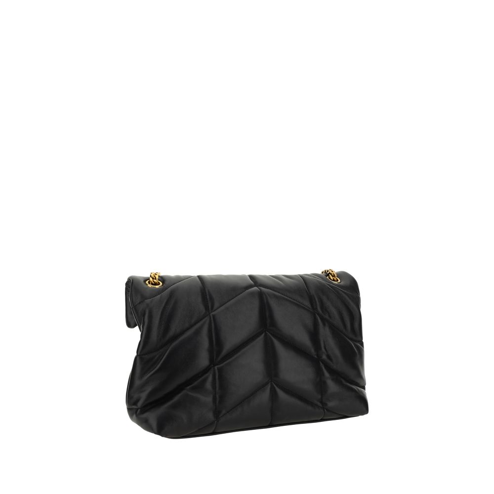 Saint Laurent Schwarze Lammleder-Schultertasche