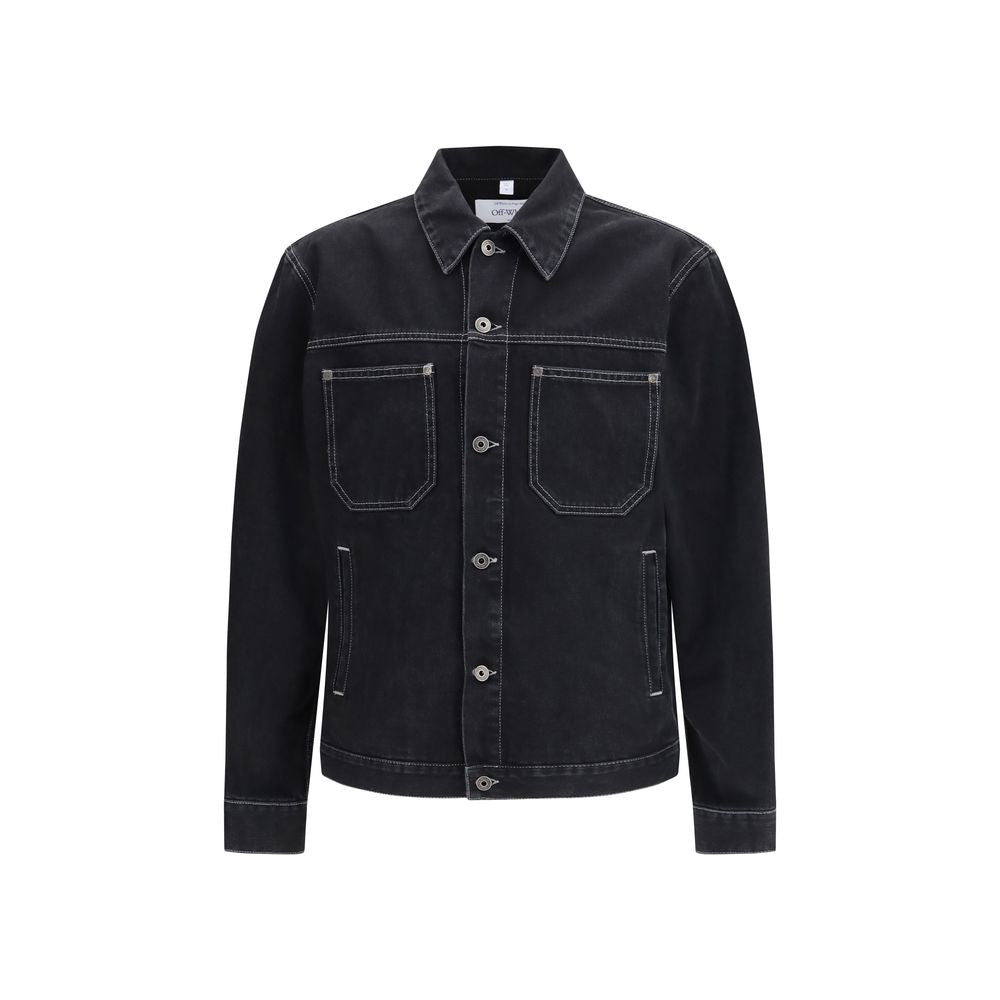 Off-White Schwarze Baumwoll-Denimjacke