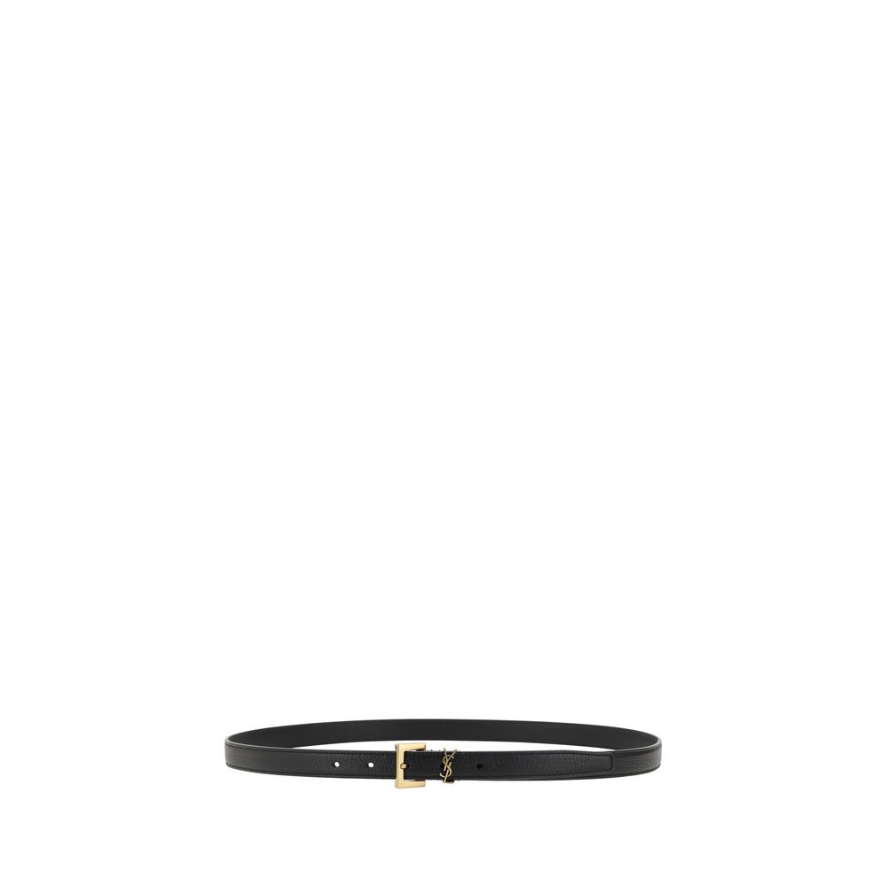 Saint Laurent Schwarzer Kalbsleder Bos Taurus Regular Gürtel