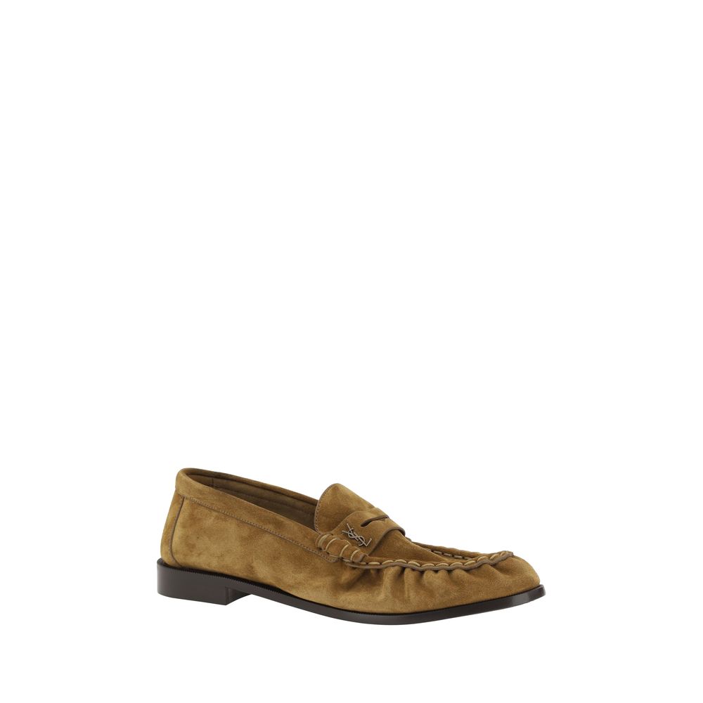 Saint Laurent Braune Kalbsleder Bos Taurus Loafer zum Hineinschlüpfen