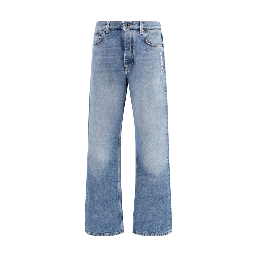 Off-White Blaue Jeans aus Baumwolle im Relaxed Fit