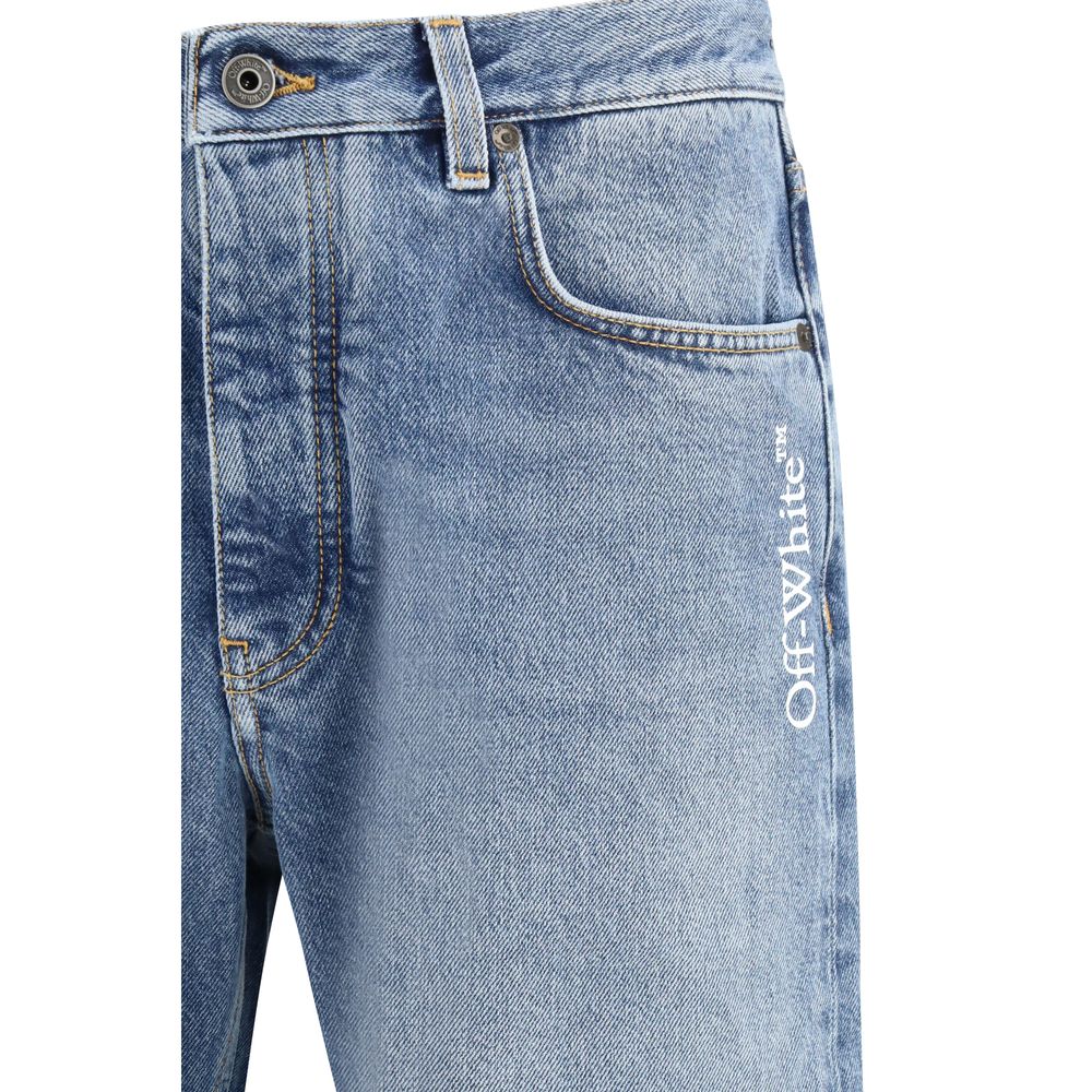 Off-White Blaue Jeans aus Baumwolle im Relaxed Fit