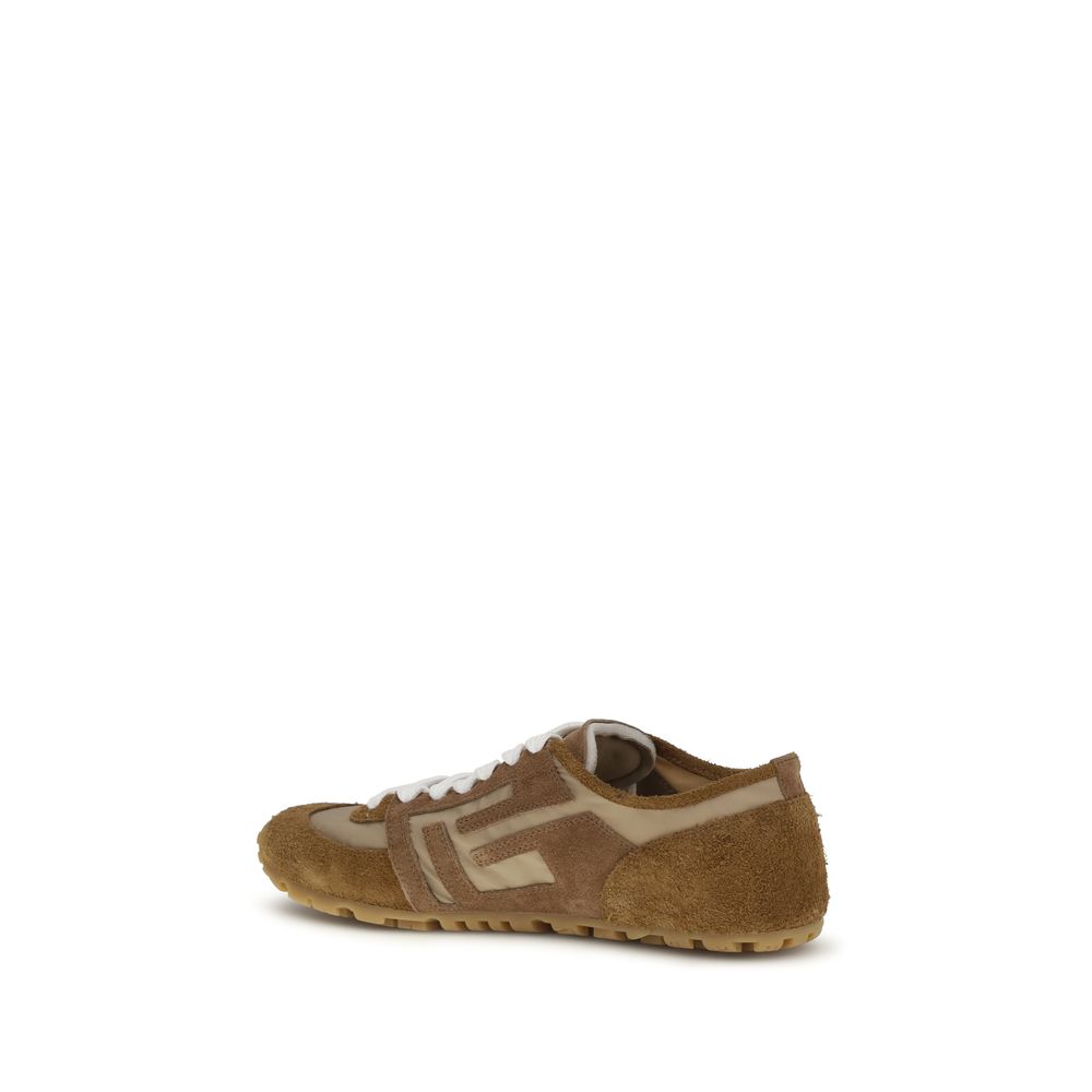 Balmain Beige Kalbsleder Bos Taurus Athletic Sneaker