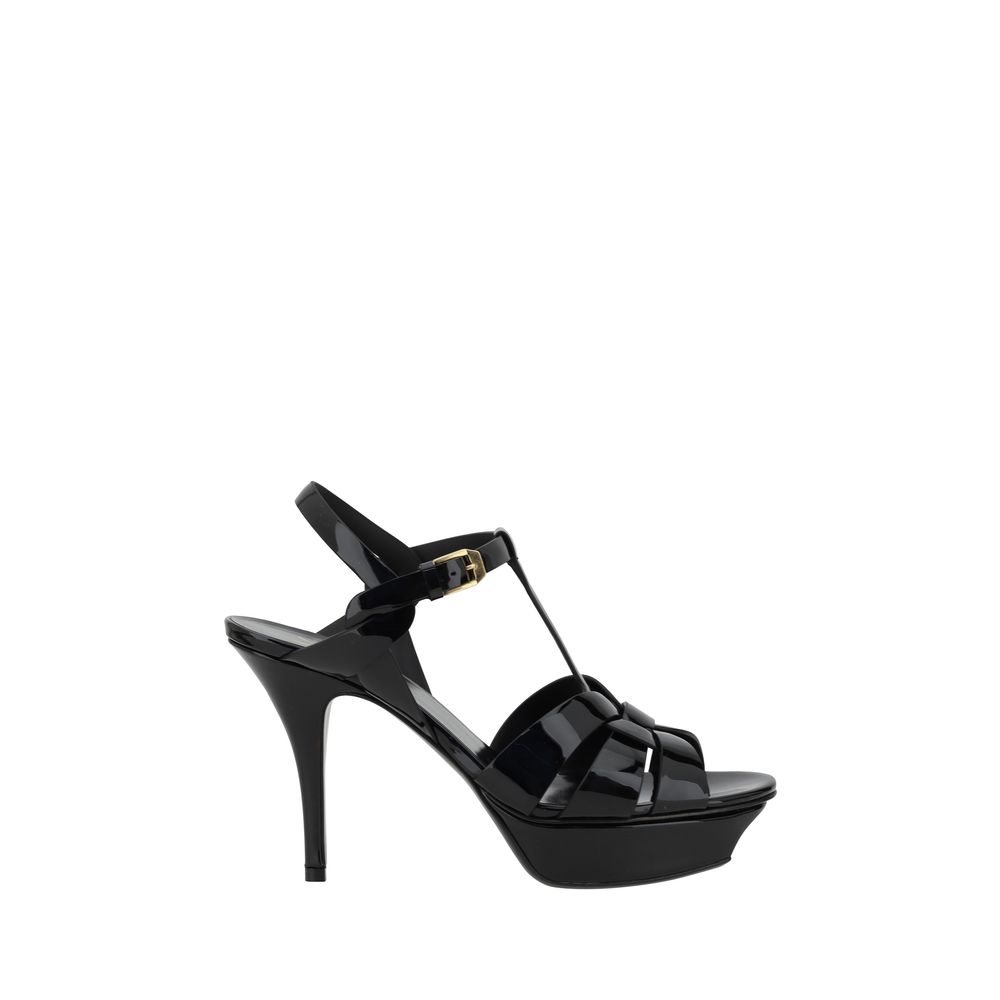 Saint Laurent Schwarze Bos Taurus Kalbsleder-Stiletto-Sandalen