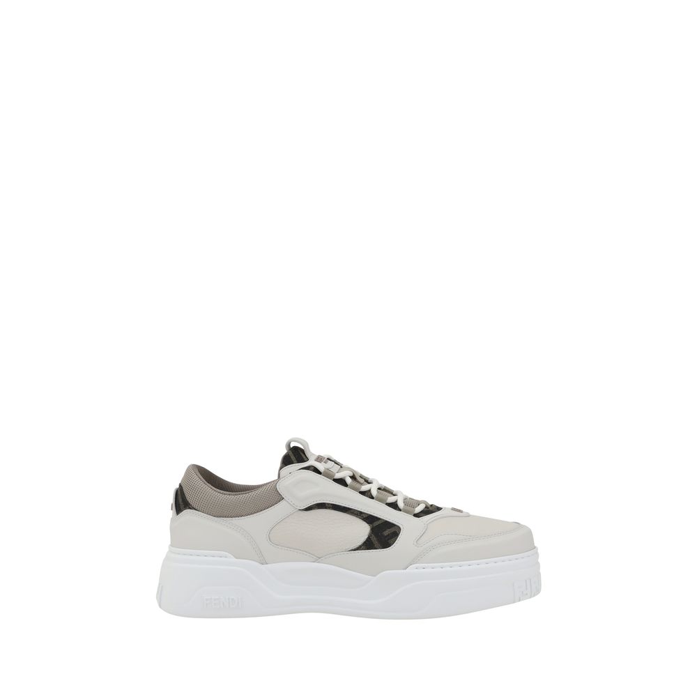 Fendi Weiße Bos Taurus Kalbsleder Low-Top-Sneaker