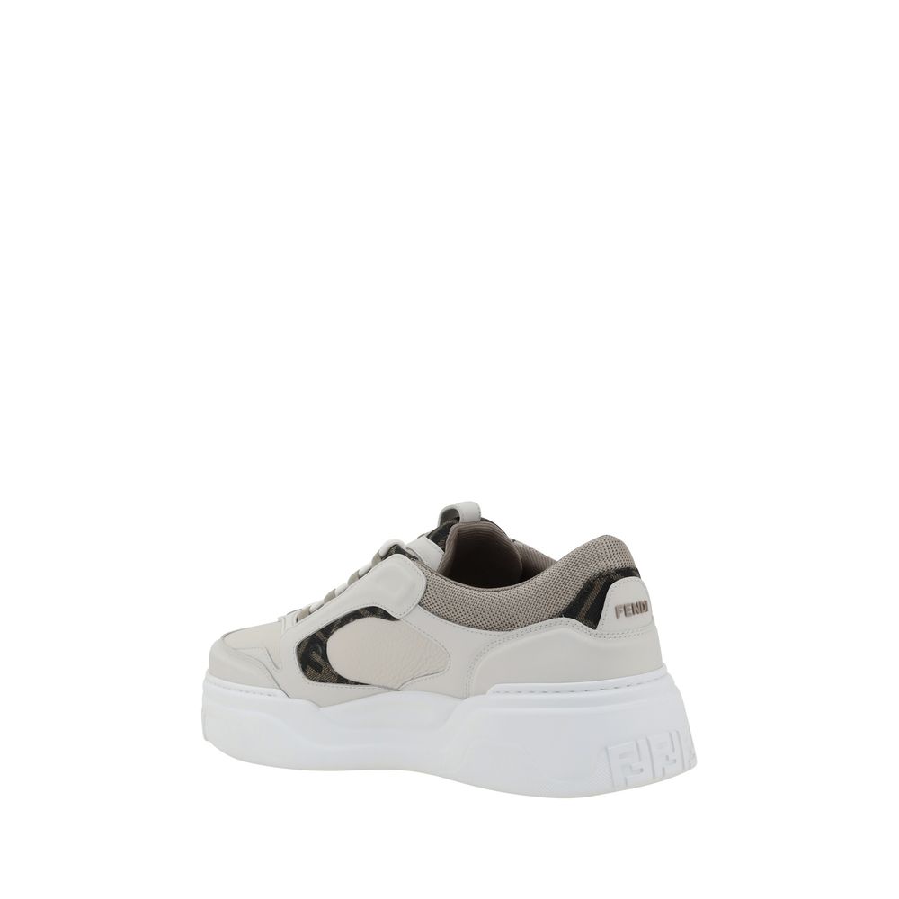 Fendi Weiße Bos Taurus Kalbsleder Low-Top-Sneaker