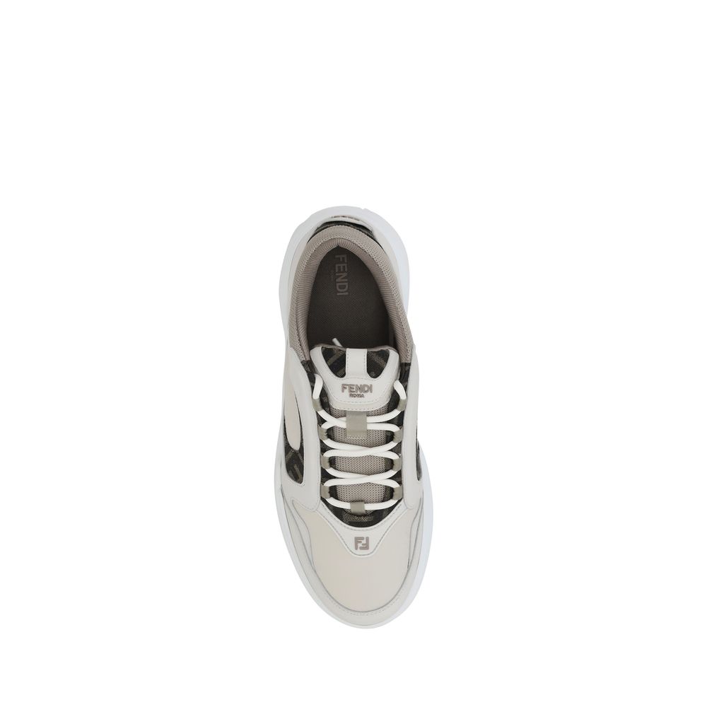 Fendi Weiße Bos Taurus Kalbsleder Low-Top-Sneaker